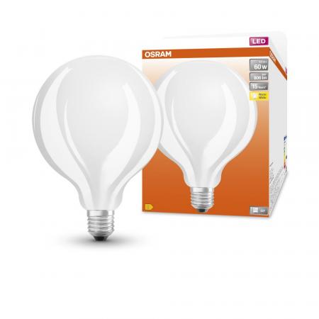 Osram E27 LED Star GLOBE125 opalweiß mattiert 6,5W wie 60W 806 Lumen warmweißes Licht 2700K